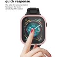 thumbnail image 3 of 2 Pack Tempered Glass Screen Protector Case Compatible with Apple Watch Series 8/7 45mm，Hard PC Full Coverage Bumper Protector Cover for iWatch 45mm Accessories,Clear+Rose Gold, 3 of 5