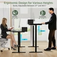thumbnail image 6 of 2-Tier Height Adjustable 45" Electric Standing Desk - Upgraded Ultra Durable Home Office Large Rectangular Computer Table or Laptop Sit Stand Workstation - BLACK, 6 of 6