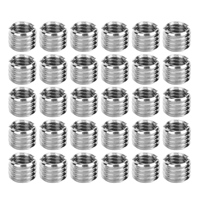 30pcs Inserts Filetés Intérieur M6X1.0 Extérieur M8X1.25 Longueur 6MM Écrou Femelle Mâle