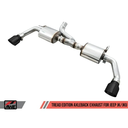 AWE 3015-33003 Tread Edition 304 SS Axle-Back Exhaust System with Split Rear Exit for 2012-2018 Jeep Wrangler