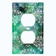 thumbnail image 2 of Metal Light Switch Plate Cover Elegant Teal Gray Damask DAM051, 2 of 13