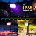 thumbnail image 3 of Flaow Solar Landscape Lights: 8-Pack IP65 Waterproof, RGB 7 Modes. Dusk-to-Dawn Color Changing Spotlights for Garden, Yard, Patio, Driveway., 3 of 7