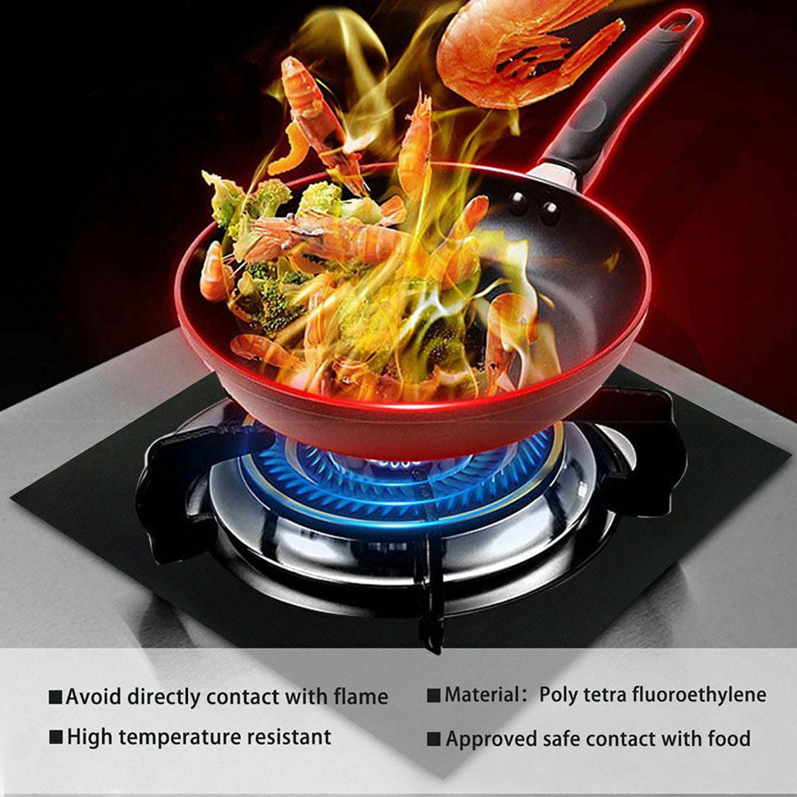 OUSITAID 6Pcs Gas Stove Mats High Temperature Resistant Kitchen Cooker Protection Pads