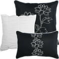 thumbnail image 2 of Lanco Floral Embroidery 7 Piece Comforter Set, Navy, Queen, Floral, 100% Polyester & Fill, Embroidery, 2 of 5