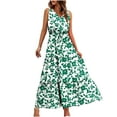 thumbnail image 3 of Summer Maxi Dresses for Women 2025 Casual V Neck Sleeveless Floral Long Dress Smocked Beach Wedding Guest Flowy Dresses, 3 of 5
