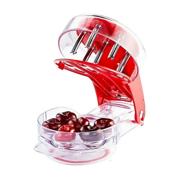 Cherry Pitter Tool – Pits 6 Cherries at Once,Portable Cherry Pit Remover for Multiple Cherries,Durable Cherry and Olive Pitter,Easy-to-Use Cherry Deseeder & Seed Remover Tool for Mess-Free Pitting