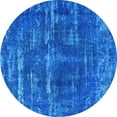 thumbnail image 1 of Ahgly Company Indoor Round Oriental Light Blue Industrial Area Rugs, 4' Round, 1 of 4