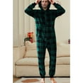 thumbnail image 3 of SWSMCLT Men's Fuzzy Fleece Christmas Onesies Pajamas Long Sleeve Soft Winter Cozy Fall Thick Flannel Loose Zipper Green Small, 3 of 4