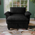 thumbnail image 5 of Lovableguy Oversized Chaise Lounge Chair Indoor,Chenille Armchair with Storage Ottoman,Comfy Reading Chair Sofa Chair for Living Room,Bedroom,Black, 5 of 9