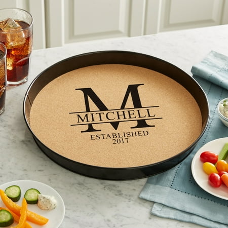 Personalized Family Name Cork Serving Tray