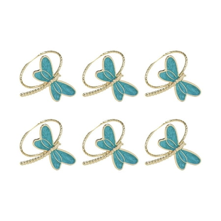 

Western Table Decoration Napkin Ring 6PCS/Metal Butterfly Alloy Premium For Hotel Cocktail Party Dragonfly