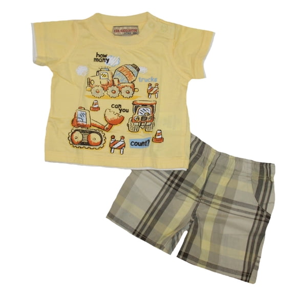 Kids Headquarters Baby Boys' Construction 2 Piece T-Shirt & Short Set (3-6 Months)