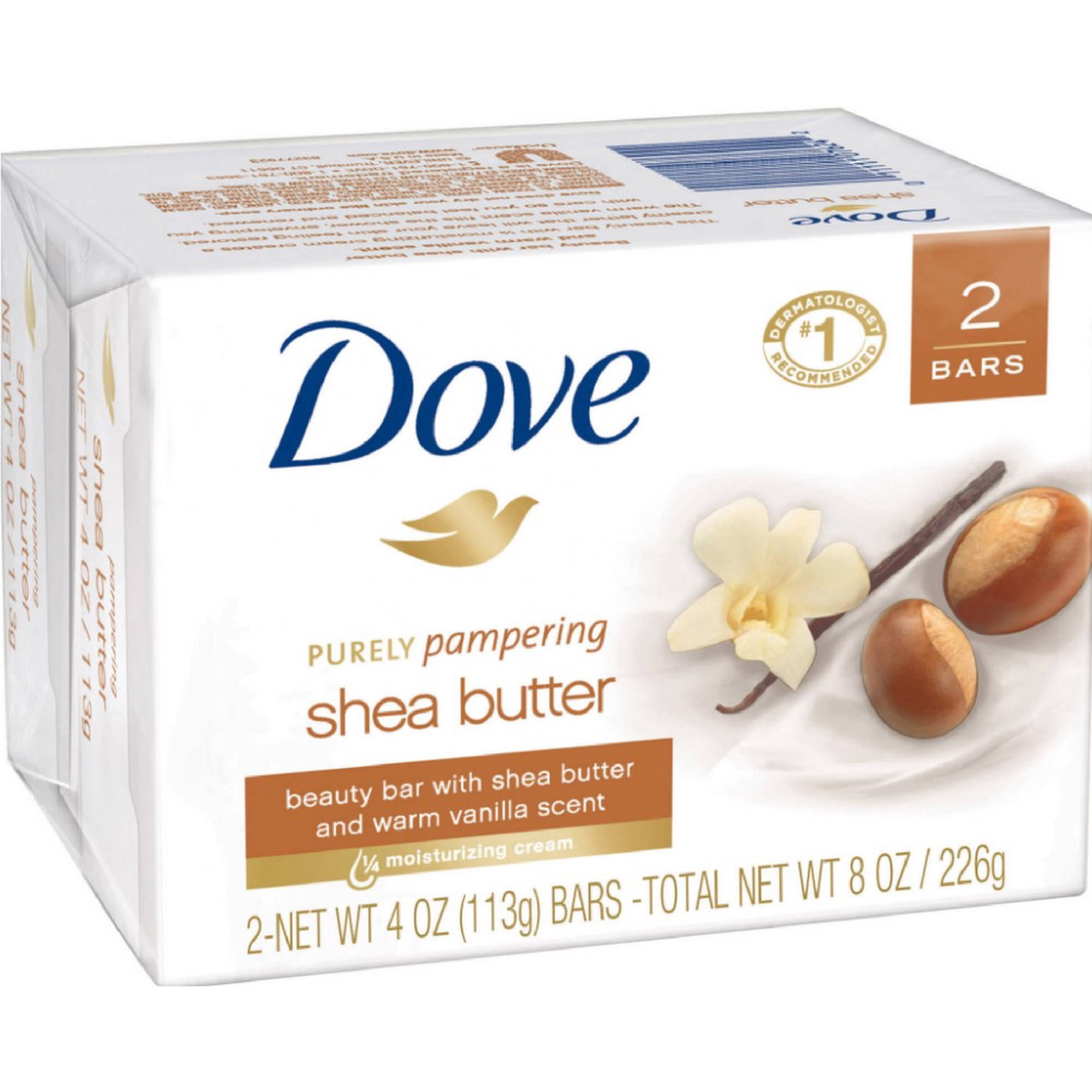 Dove Purely Pampering Shea Butter Beauty Bar, 4 oz, 2 Bar (Pack of 6)