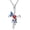 01-January, variant on Dragonfly Cross Necklace 925 Sterling Silver 925 Sterling Silver Dragonfly Cross Pendant Necklace with Turqoise Heart Birthstone Birthday Jewelry Gift for Women