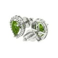 thumbnail image 2 of 2.72 ct Screw-Back Stud Earrings for Women | 8x5mm Pear Cut Natural Peridot | 18K White Gold, 2 of 5