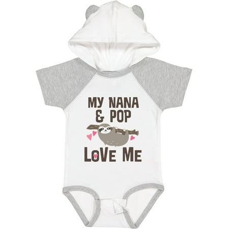 

Inktastic Nana and Pop Love Me Sloth Gift Baby Girl Bodysuit