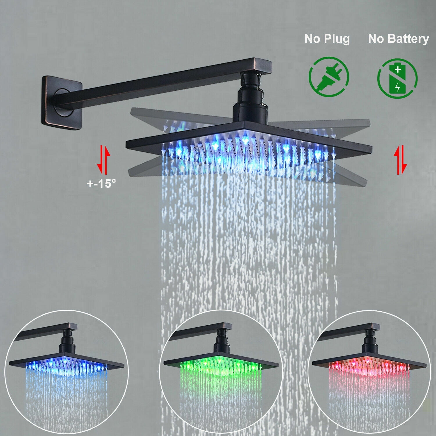 Zovajonia Matte Black Shower System 12 Inches Shower Faucet Set, Rain Shower Head with Handheld Spray Bathroom Wall Mount Shower Fixtures with Tub Spout