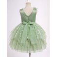 thumbnail image 2 of IBTOM CASTLE Toddler Girls Butterfly Birthday Dress Ruffle Tulle Flower Girl Wedding Pageant Formal Party Dress Floral Shiny Butterfly for Photo Shoot 3-4T Green, 2 of 7