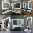 thumbnail image 4 of Oversized LED Anti-fog Mirror, 48 x 32 Black Metal Frame Wall Bathroom Mirror, Dimmable by GODCHAR, 4 of 12