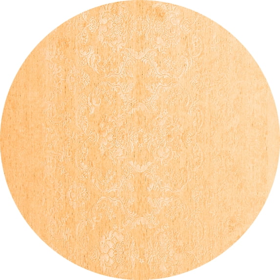 Ahgly Company Indoor Round Solid Orange Modern Area Rugs, 8' Round