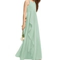 thumbnail image 4 of Sleeveless Kids Girls Solid Ankle Length Long Flared Party Dress, 4 of 4