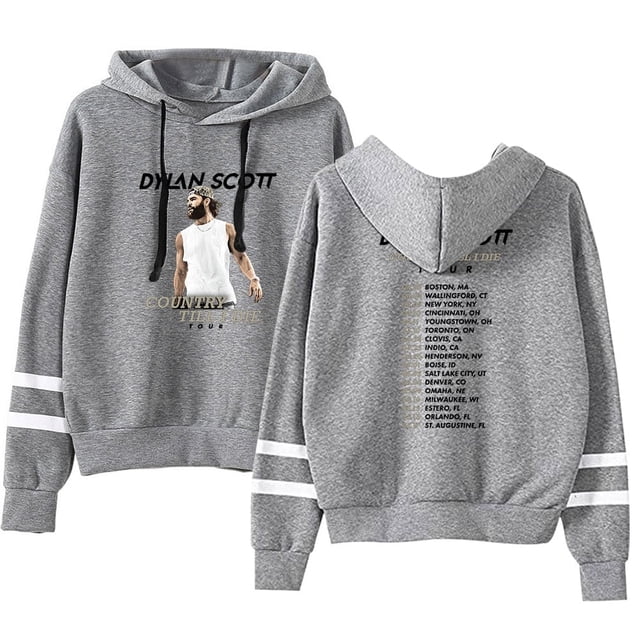 Dylan Scott Country Til I Die Tour Merch Sweat à Capuche Unisexe Mode Mode Urbaine à Capuche Manches Longues, Gris, P