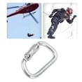 thumbnail image 1 of D Shaped Climbing Buckle, Auto Locking Climbing Clip Uniform Force Silver Alloy Steel  for Rappelling, 1 of 8