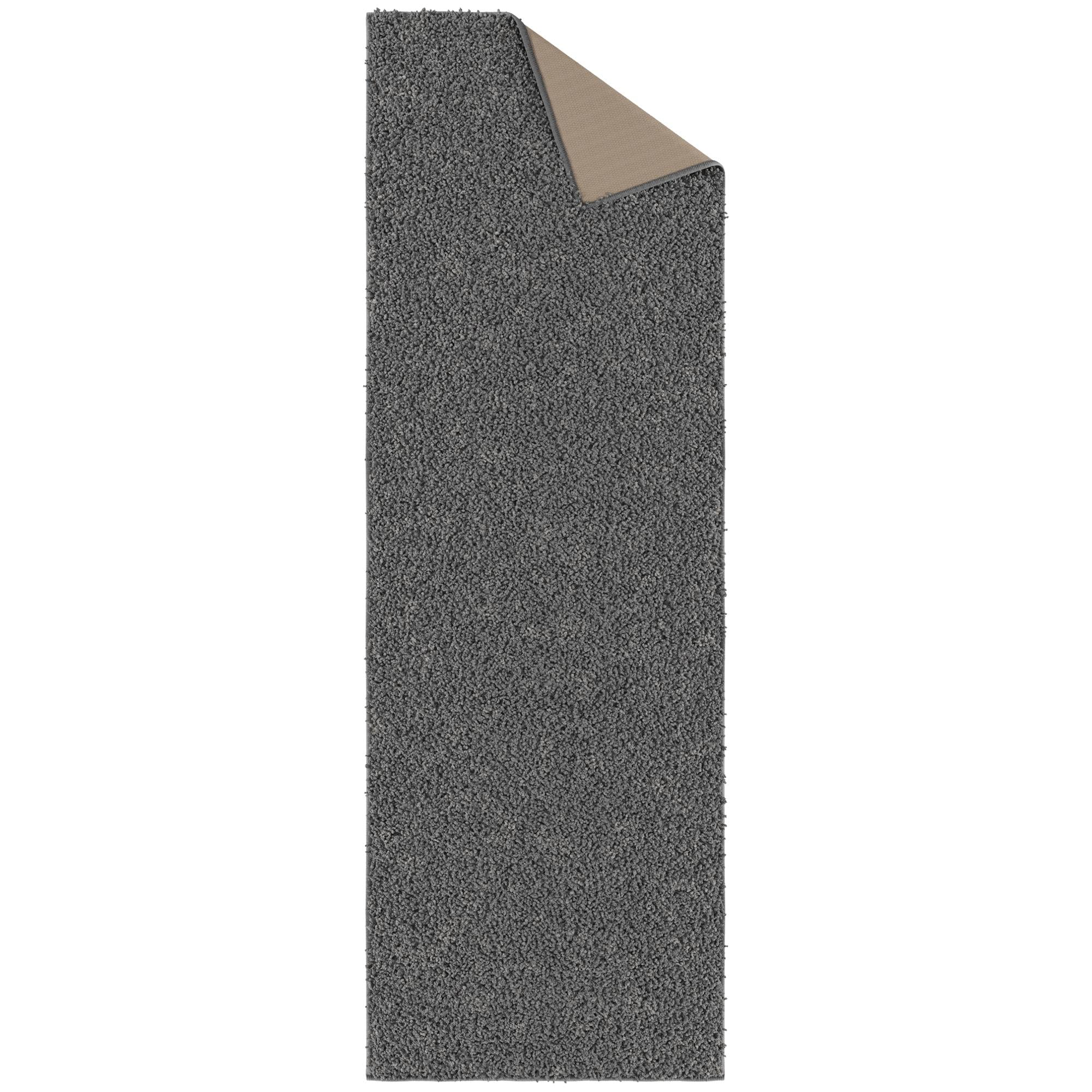 Ottomanson Deluxe Non-Slip Rubberback Solid 2x5 Soft Indoor Runner Rug, 20" x 59", Gray