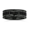 thumbnail image 2 of Bling Jewelry Mens Men's Mechanic Sports Car Wide Tread Tire Band Ring Black Titanium 8MM, 2 of 4