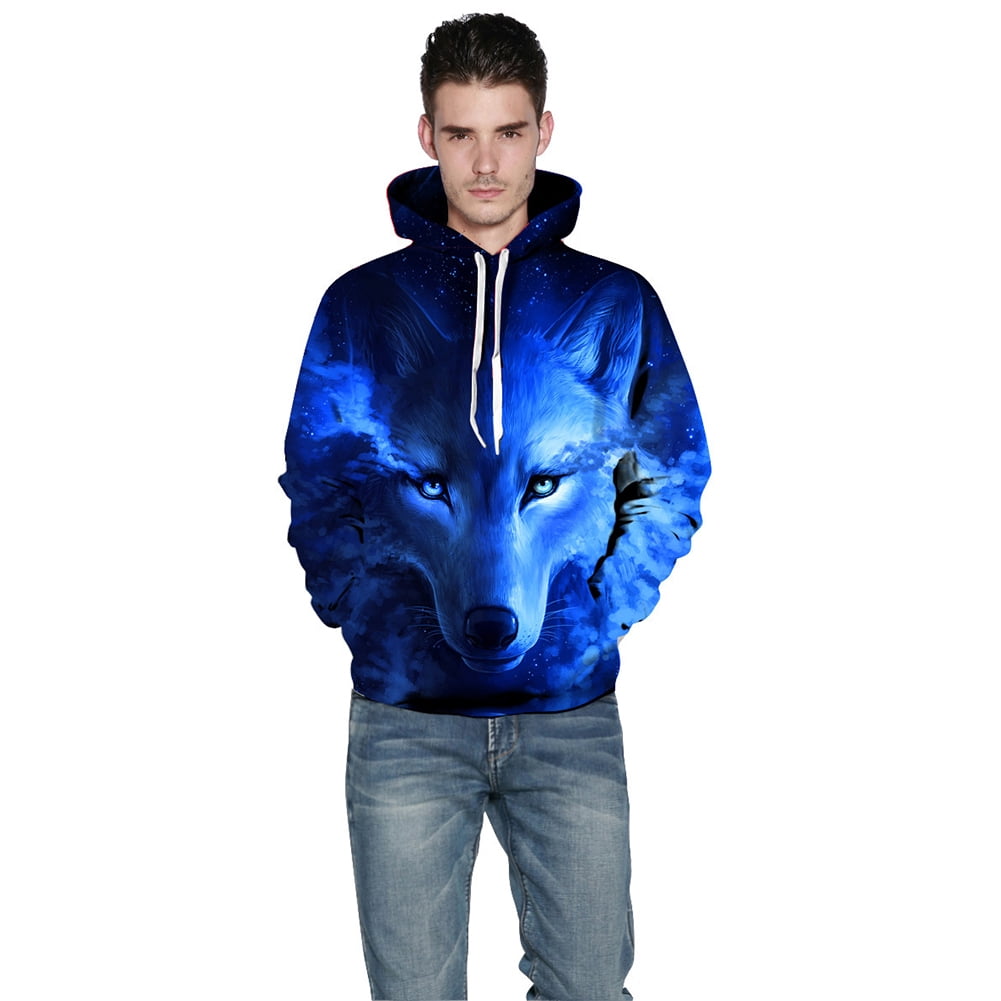 Blue wolf hoodie hotsell