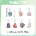 thumbnail image 2 of 14pcs 7 Colors Raw Keychain Charm Round Gemstone Keychain Pendant Decoration with Iron Lobster Claw Clasps for Jewelry Making Nuggets grey, 2 of 7