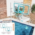 thumbnail image 3 of Dunn-Rite Splash & Shoot Pool Basketball Hoop, Adjustable Height Backboard – 200lbs Water-Filled Base, Stainless Steel Rim & Waterproof Basketball, Made in USA, Clear Aqua, 3 of 6