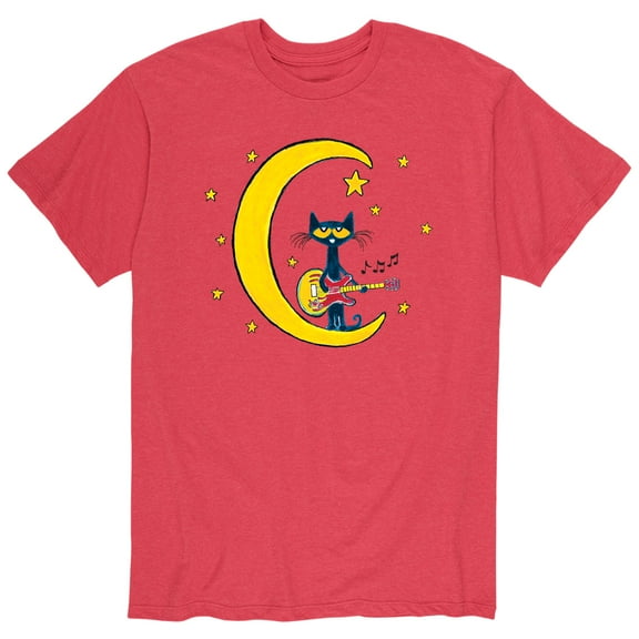 Pete The Cat - Pete On The Moon Playing Guitar - Men's Short Sleeve Graphic T-Shirt