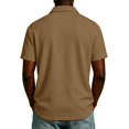 thumbnail image 4 of Fabrcox Men's Short Sleeve Polo Shirts Quarter Zip Men Collar Shirts Regular Fit Solid Color Athletic Casual Business Men Golf Shirt with Pockets Khaki XXL, 4 of 5