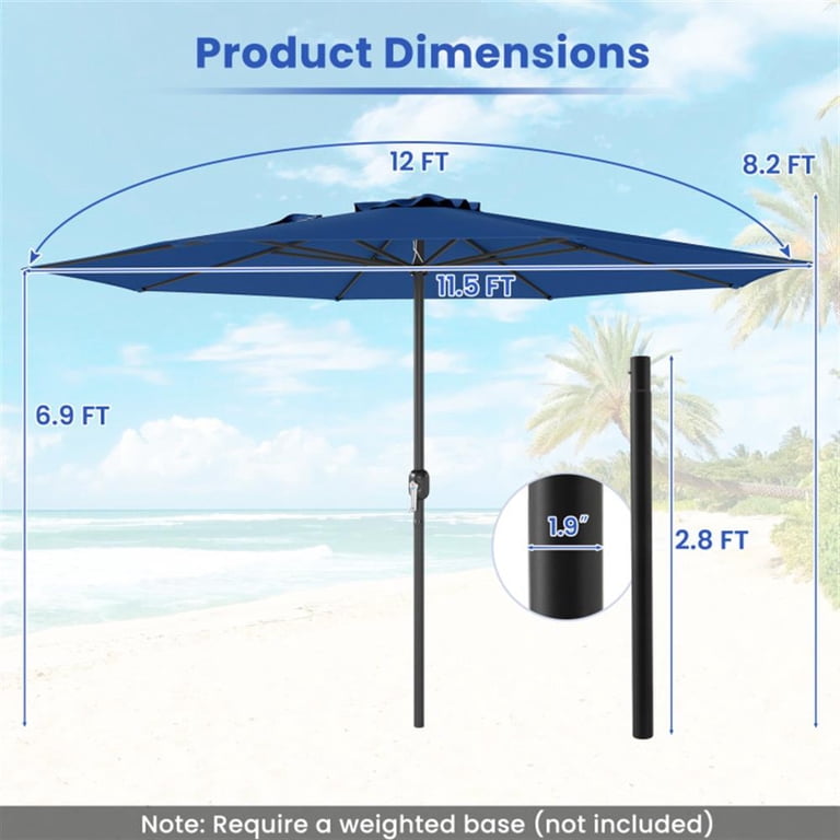 10 hanging umbrella patio sun shade offset BLUU 10 FT Patio Offset Umbrella Outdoor Cantilever Umbrella Hanging U