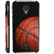 WORLD ACC Silver Guard Case Compatible for Coolpad Legacy S Brushed Metal Texture Hybrid TPU Phone Cover (Basketball)