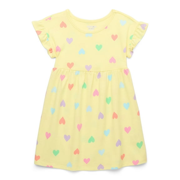 Garanimals Toddler Girl Print Dress with Short Ruffle Sleeves, Sizes 12M-5T