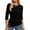 Black #23, variant on Ladies Tops Crew Neck 3/4 Sleeve Solid Work Shirts Slim Fit Ruched Oversized Winter Y2k Fashion Peplum Tops Camel M