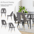 thumbnail image 6 of Velvet Dining Chairs, Contemporary Dining Room Chairs with Metal Legs, Accent Chairs Side Chairs Reading Chairs for Living Room Kitchen Home Bedroom (Set of 8), 6 of 8