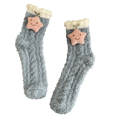 

Yinguo Womens Winter Doll Socks Autumn And Winter Mid Tube Socks Coral Thickened Warm Stockings