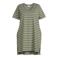 thumbnail image 2 of Terra & Sky Women's Plus Size V-Neck T-Shirt Dress with High Low Hem, 2 of 5