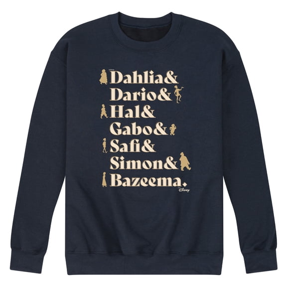 Disney Wish - Dahlia, Darlo, Hal, Gabo, Safi, Simon, & Bazeema - Men's Crew Neck Fleece Pullover