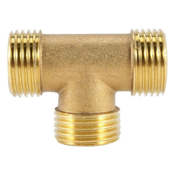 Brass T Shape Water Pipe Equal Male Tee Adapter Connector 1/2" Thread