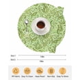 thumbnail image 6 of 13 Inch Round Placemats Set of 6, Vintage Green Non Slip Heat Insulation PP Table Mats, Retro Botanical Abstract Art Washable Place Mats for Kitchen Dining Party Table Decor, 6 of 7