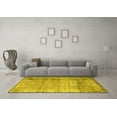 thumbnail image 3 of Ahgly Company Machine Washable Indoor Square Abstract Yellow Contemporary Area Rugs, 6' Square, 3 of 4