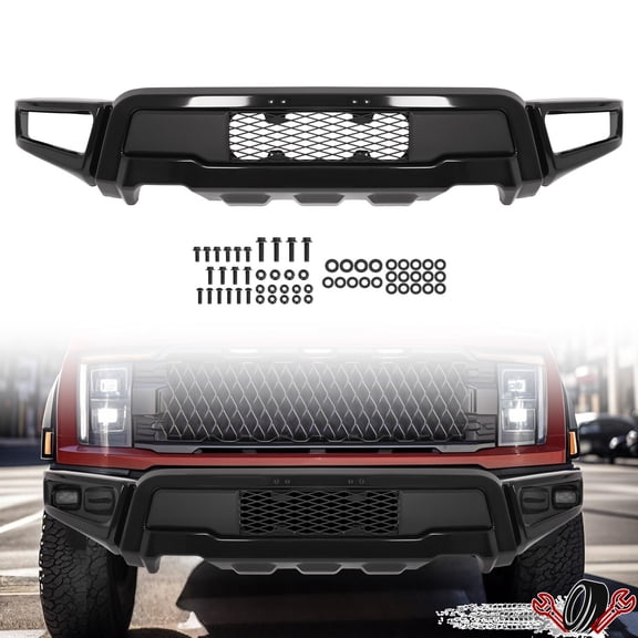 Steel Black Front Bumper Raptor Style For Ford F150 F-150 2021-2024 2022 2023