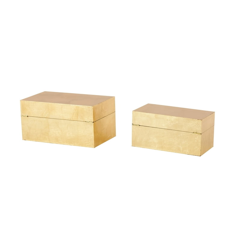 CosmoLiving by Cosmopolitan Gold Wooden Decorative Box with