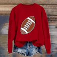 thumbnail image 4 of Game Day Sweatshirt for Women Long Sleeve Crew Neck Tunic Tops Fall Work Office Shirt Heart Graphic Football Season Shirts Football Print Sports Rugby Shirt Summer Must Haves Football Fan Red, 4 of 5