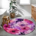 thumbnail image 3 of Round Area Rugs Collection 4 Ft, Spring Floral Non-Slip Residential Carpet, Watercolor Flowers Leaves Vintage Beige Indoor Crawling Mats Runner Rugs for Living Room/Dining Room/Bedroom, 3 of 8