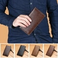 thumbnail image 3 of Men Long Wallet Pockets ID Card Clutch Bifold Purse Retro Simple Elegant Gi, 3 of 8